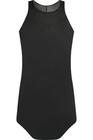 Rick Owens Top, Herre, Sort, XS, Bomuld, Bomuld Tank Top Råskåret Hemline