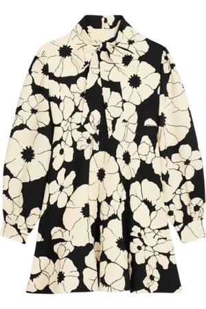 Céline Kjole, Dame, Flerfarvet, M, Lavalliere Mini Kjole i Sort/Fløde