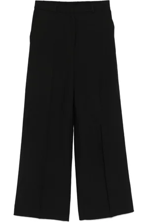 Calvin Klein Bukser, Dame, Sort, 2XS, Elegant Wide Leg Linen Pants