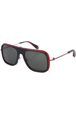 Christian Louboutin Tilbehør, unisex, Sort, L, Aviator solbriller i sort rød
