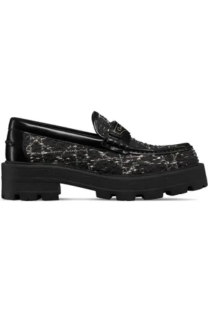 Dior Sko, Dame, Sort, 35 EU, Bomuld, Sort Loafer Sko Elegant Design