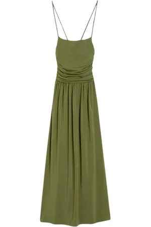 Max Mara Kjole, Dame, Grøn, S, Grøn Jersey Midi Kjole med Stropper