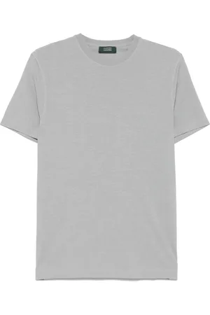 ZANONE Top, Herre, Grå, 3XL, Bomuld, Italiensk bomuldst-shirt