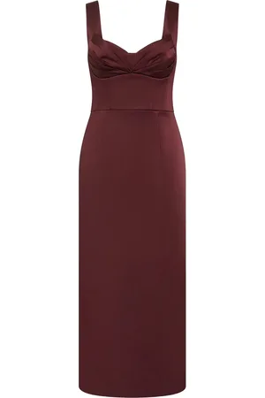 Rebecca Vallance Kjole, Dame, Rød, M, Uld, Burgundy Kjole med scoop hals