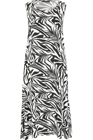 Betty Barclay Kjole, Dame, Sort, XL, Uld, Dyr Print Lagdelt Kjole