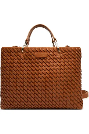 Emporio Armani Taske, Dame, Brun, ONE SIZE, Læder, Brun Flettet Læder Tote Taske