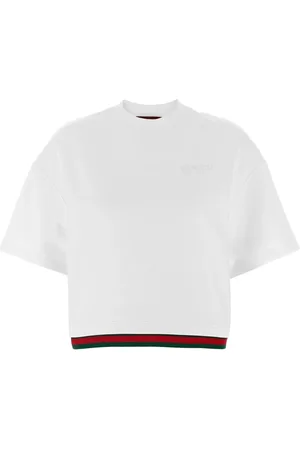 Gucci Sweathshirts & Hoodies, Dame, Hvid, S, Bomuld, Hvid Sweatshirt med Webdesign