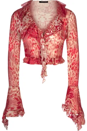 Roberto Cavalli Bluser & Skjorter, Dame, Rød, 2XS, Rød Viskose Silke Top