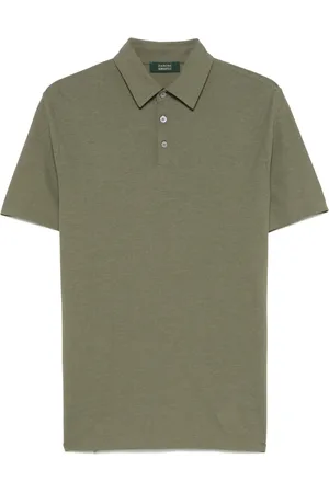 ZANONE Top, Herre, Grøn, 2XL, Bomuld, Bomuld Polo Skjorte Made in Italy