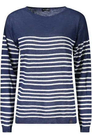 North Sails Top, Dame, Blå, L, Bomuld, Stribet Bomuld Linned Sweater