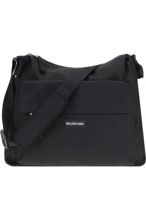 Balenciaga Taske, Herre, Sort, ONE SIZE, Uld, Explorer Skuldertaske med Logodetaljer