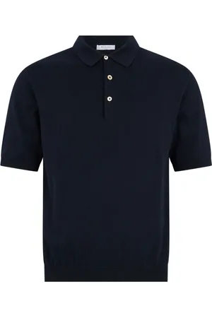 Boglioli Top, Herre, Blå, L, Bomuld, Bomuld kortærmet Polo