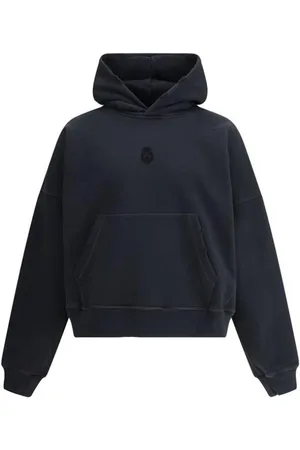 Alexander McQueen Sweathshirts & Hoodies, Herre, Sort, M, Tyl, Vintage-Style Skull Hoodie med Kangaroo Pocket