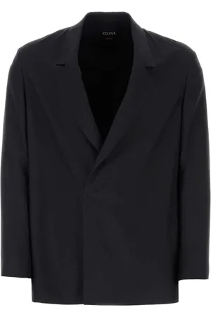 Ermenegildo Zegna Jakke, Herre, Sort, L, Sort silke blazer og vest