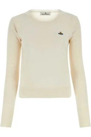 Vivienne Westwood Strik, Dame, , M, Bomuld, Ivory Cotton Blend Bea Sweater