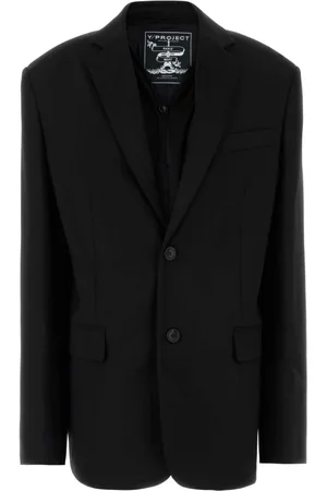 Y / PROJECT Jakke, Dame, Sort, 2XS, Oversize Sort Jersey Blazer