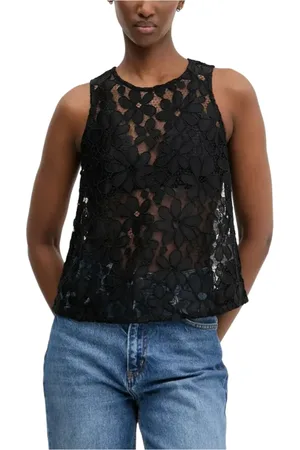 Desigual Top, Dame, Sort, M, Polyester, Blomstret tanktop til kvinder