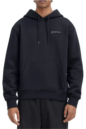 Jacquemus Sweathshirts & Hoodies, Herre, Sort, L, Bomuld, Sort Hættetrøje med Logo