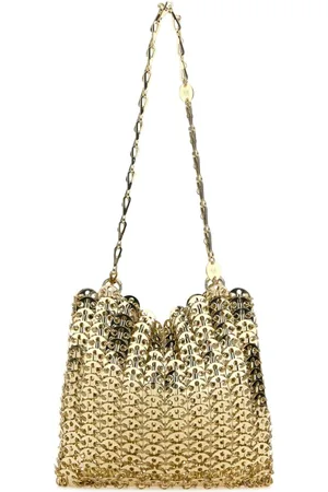 Paco rabanne Taske, Dame, Gul, ONE SIZE, Uld, Guld Kæde Skuldertaske