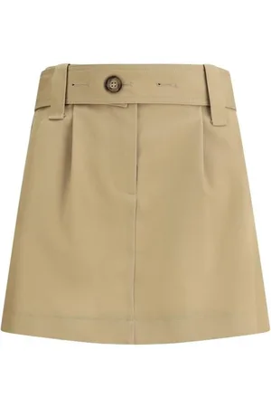 Moncler Nederdel, Dame, , XS, Gabardine Miniskirt med Front Lynlås