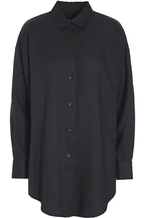 Bitte Kai Rand Bluser & Skjorter, Dame, Sort, S, Luftig Hørskjorte Sort