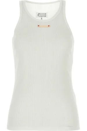 Maison Margiela Top, Dame, Hvid, M, Bomuld, Hvid Bomuldsblanding Tank Top