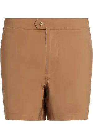 Tom Ford Badetøj, Herre, Brun, 2XL, Uld, Brun Havet Tøj med Guld Accents