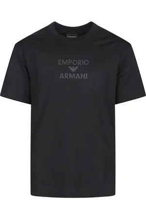 Emporio Armani Top, Herre, Sort, S, Logo Print T-shirt