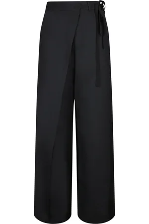 Maison Margiela Bukser, Dame, Sort, S, Uld, Sort Canvas Pareo Bukser