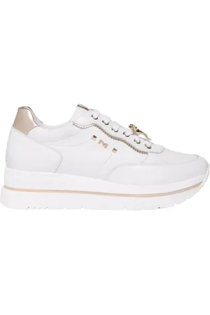 Nero Giardini Sko, Dame, Hvid, 37 EU, Læder, Charm Sneaker i Læder og Tekstil