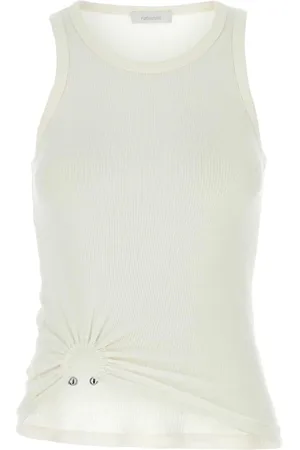 Paco rabanne Top, Dame, , XS, Bomuld, Hvid Stretch Bomuld Tank Top