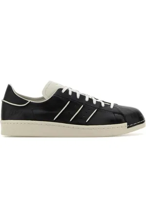 Y-3 Sko, Herre, Sort, 40 EU, Læder, Sort Læder Superstar Sneakers