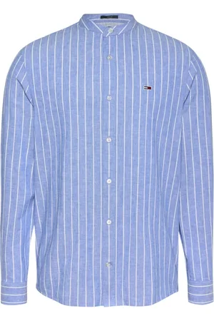 Tommy Hilfiger Skjorte, Herre, Blå, M, Linned, Stribet Linnedskjorte til Mænd