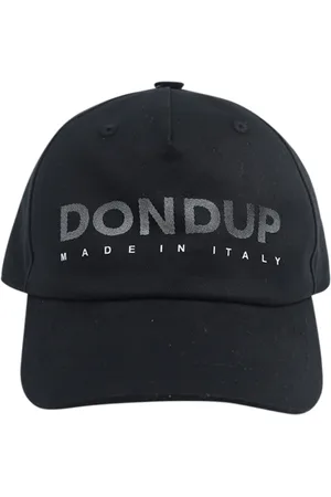 Dondup Tilbehør, Herre, Sort, ONE SIZE, Bomuld, Sort Baseballkasket med Logoprint