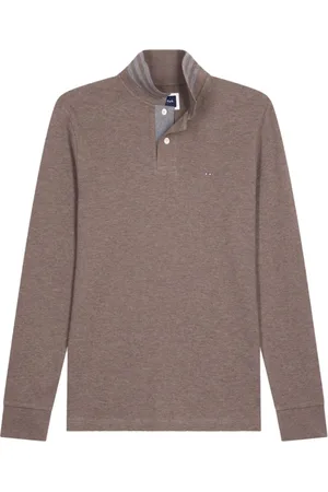 Eden Park Top, Herre, Brun, S, Bomuld, Langærmet bomuldspolo