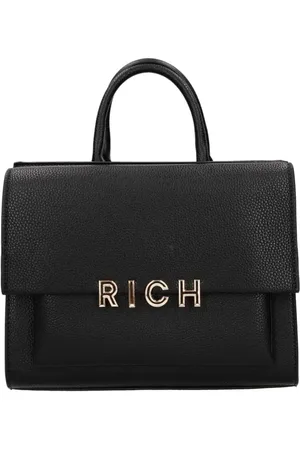 John Richmond Taske, Dame, Sort, ONE SIZE, Uld, Sort Logo Tote Taske med Justerbar Strop