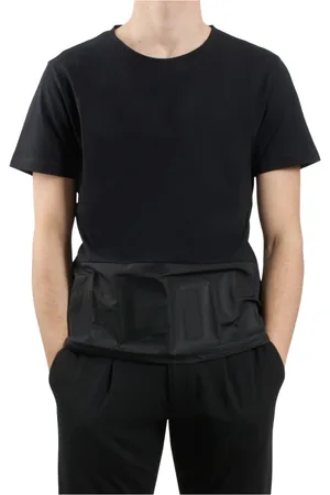GCDS Top, Herre, Sort, M, Nylon, Band Logo Nylon Regular T-Shirt