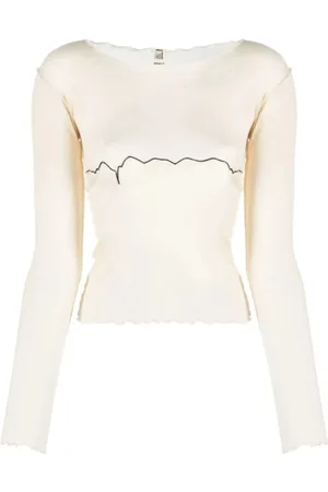 Baserange Top, Dame, , M, Bomuld, Off-White Bomuld Sweater Langærmet