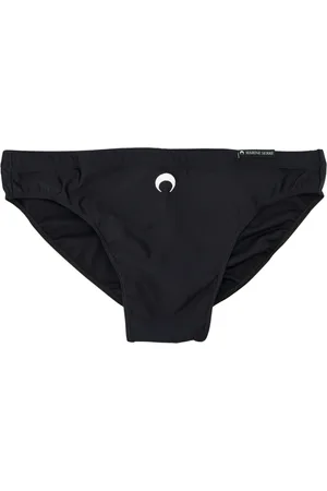 Marine Serre Badetøj, Herre, Sort, M, Uld, Sort badetøj brief med Moon broderi