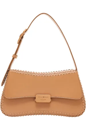 Emporio Armani Taske, Dame, Brun, ONE SIZE, Læder, Brun Glat Læder Logo Lukning Taske