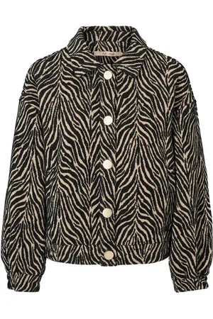 RUE de FEMME Jakke, Dame, Sort, XL, Zebra Mønster Bomberjakke overtøj