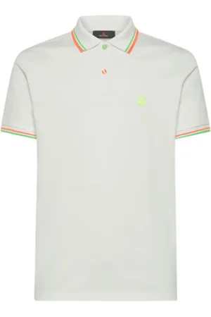 Peuterey Top, Herre, Hvid, XL, Bomuld, Fluo Logo Hvid Polo Skjorte
