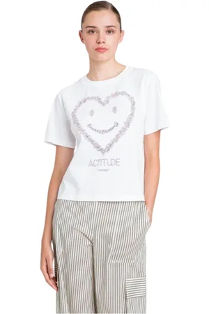 Twin-Set Top, Dame, Hvid, XS, Bomuld, Hvid T-shirts og Polos Kollektion