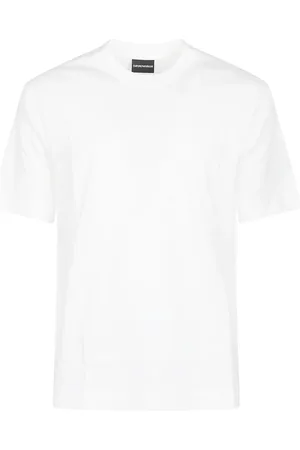 Emporio Armani Top, Herre, Hvid, 2XL, Bomuld, Afslappet Bomuld T-shirt i Forskellige Farver
