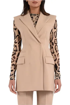 Sportmax Jakke, Dame, , S, Uld, Dobbeltbrystet uld gilet med stræk