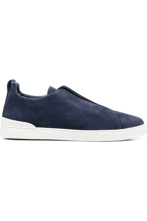 Ermenegildo Zegna Sko, Herre, Blå, 46 EU, Suede, Suede Triple Stitch Sneakers