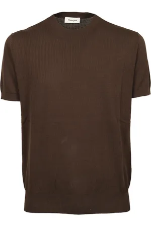 KANGRA CASHMERE Strik, Dame, Brun, 4XL, Bomuld, Brun Bomuld T-shirt