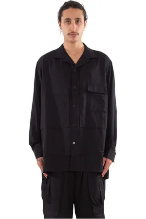 Y-3 Skjorte, Herre, Sort, M, Rayon, Sort Oversize Twill Skjorte
