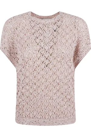 ELEVENTY Strik, Dame, Lyserød, L, Bomuld, Bomuldsblandede Sweaters Made in Italy