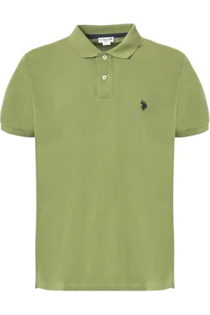 U.S. Polo Assn. Top, Herre, Grøn, 3XL, Bomuld, Bomuldspolo med knappet krave